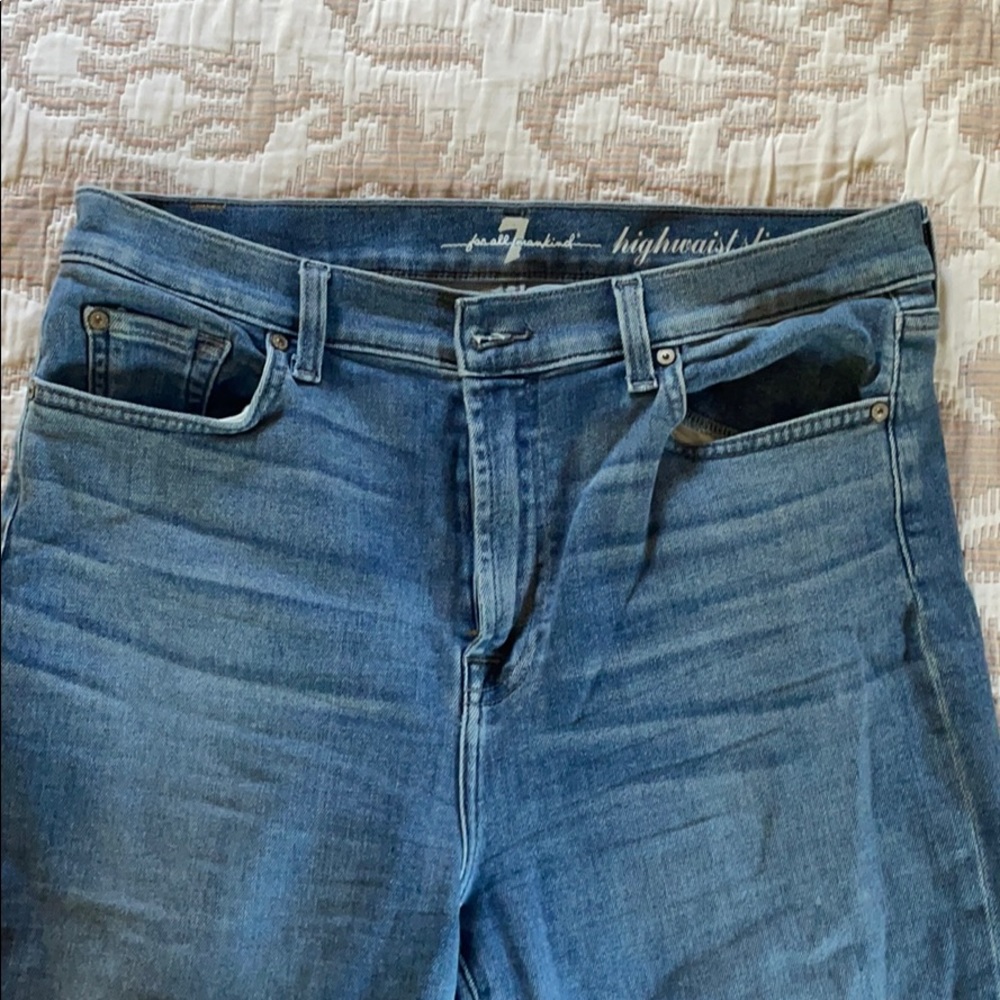 7 for all mankind high waisted slim kick jeans